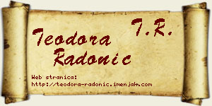 Teodora Radonić vizit kartica